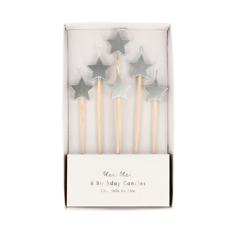 Silver star candles